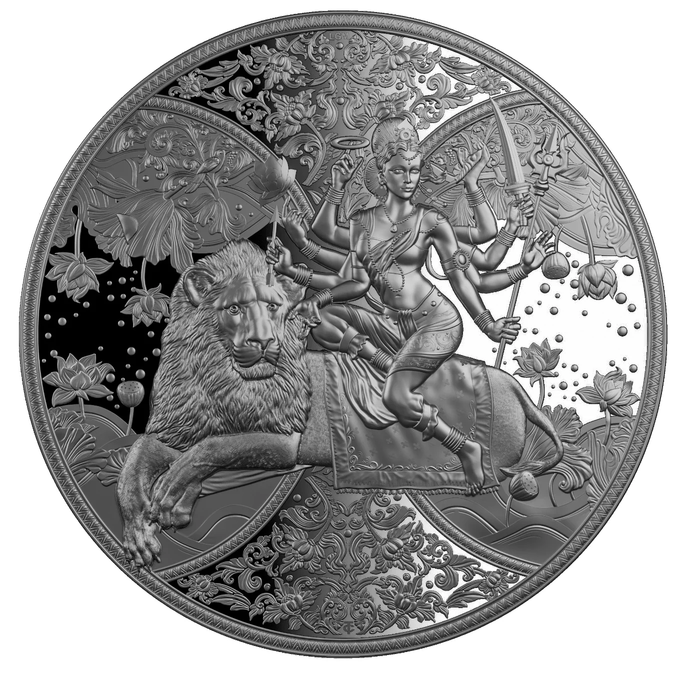 DURGA 2023 | SILBER-ANLAGEMÜNZE 9999 BU 1 Oz Hochrelief | Kamerun 2000 Francs CFA