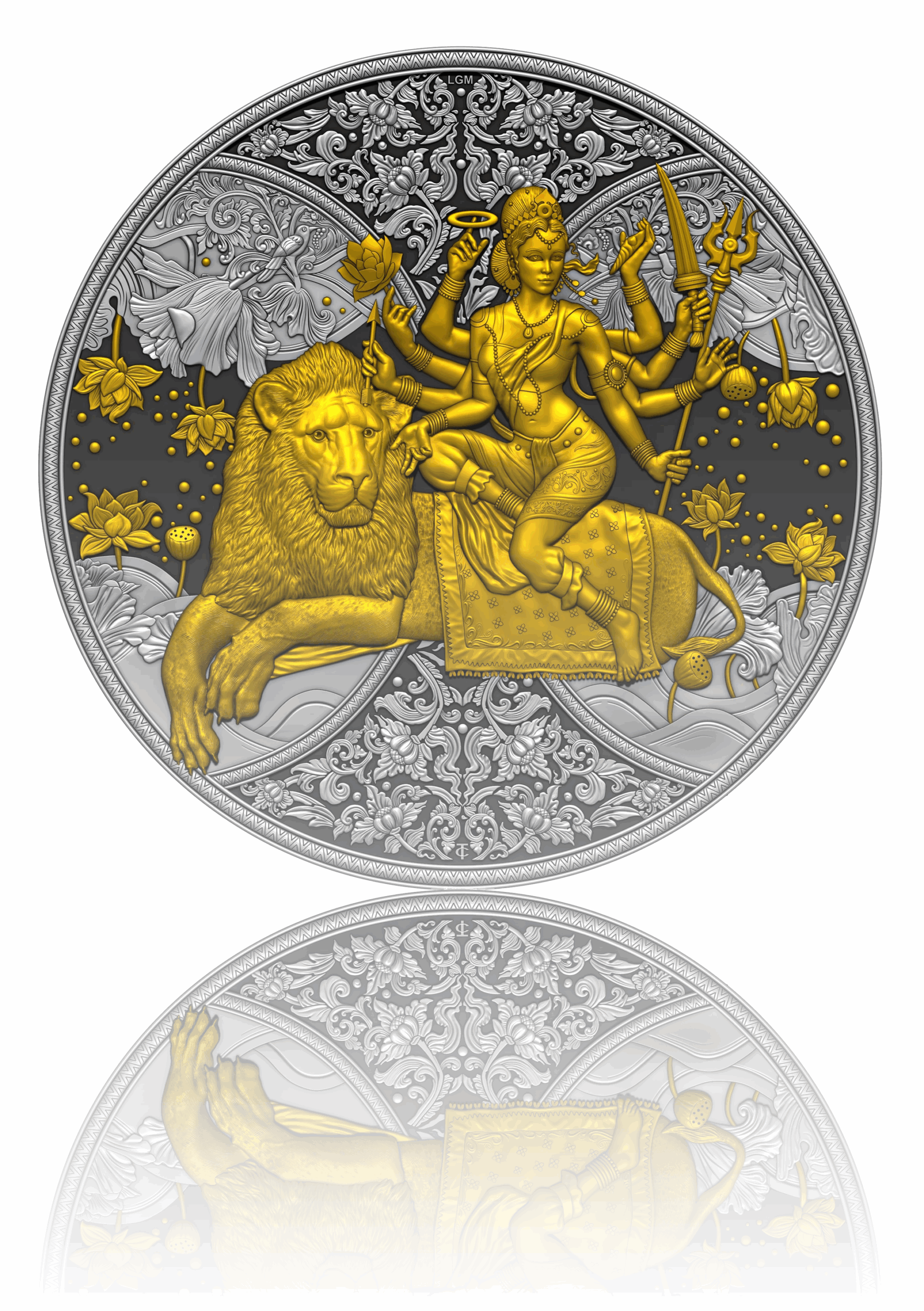 DURGA 2023 | SILBER-ANLAGEMÜNZE 1 Oz Hochrelief | Dark Ruthenium Gilded