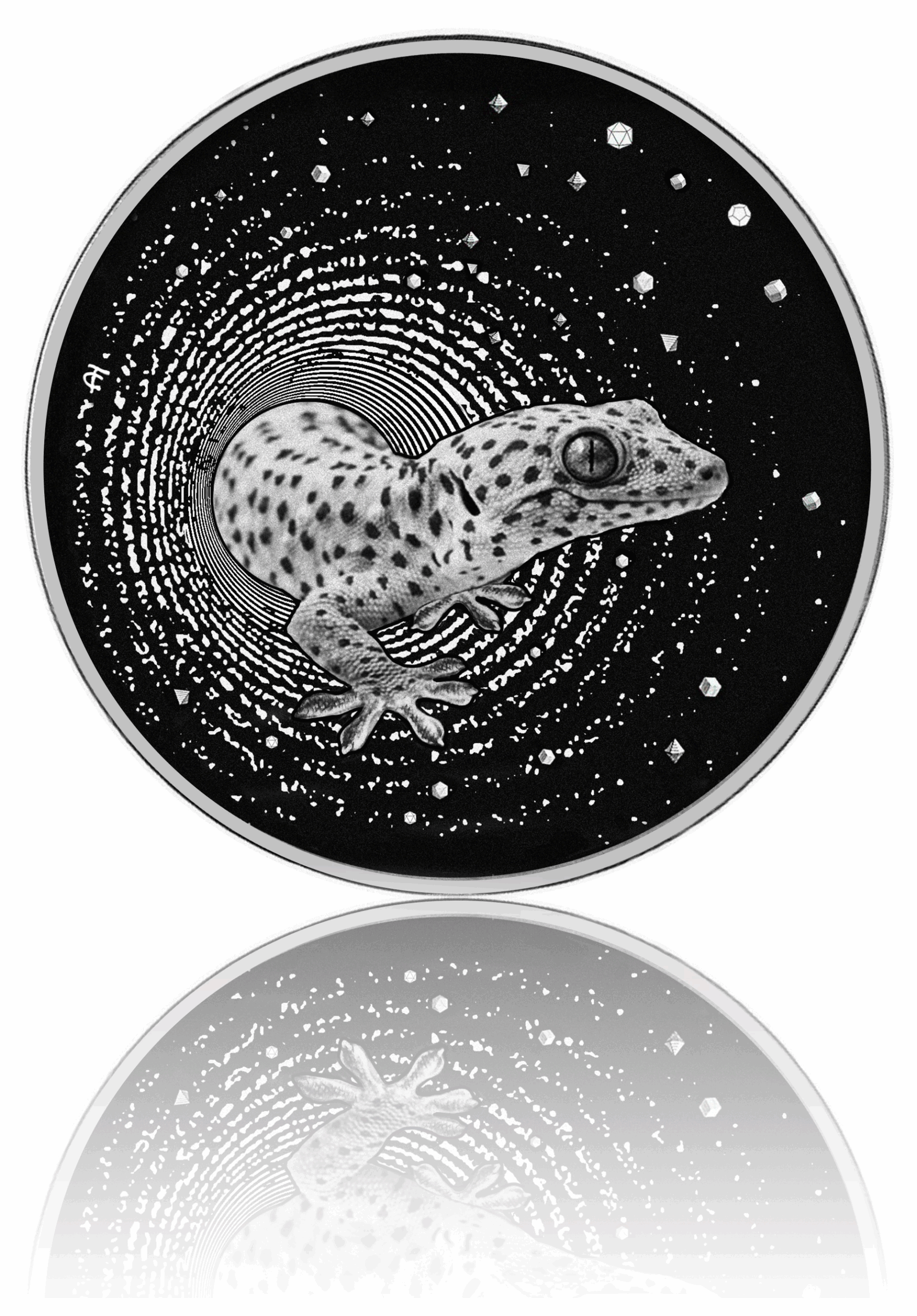 HERPETON | GECKO 2023 2 OZ 9999 SILBERMÜNZE Ultra-Hochrelief Proof