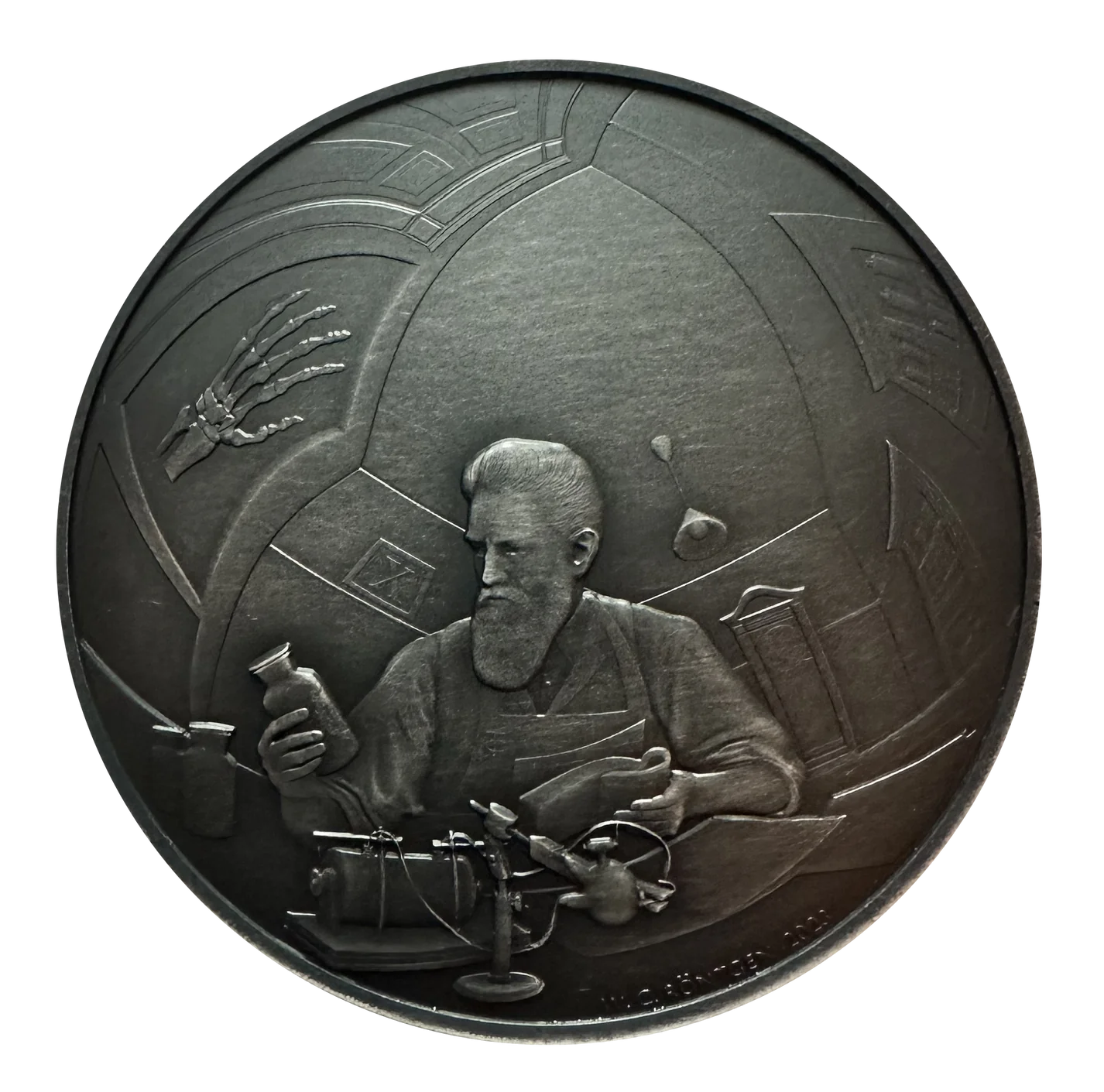 Genius 2023 | Röntgen 2 Oz Silbermünze Hochrelief Dark Gewölbt