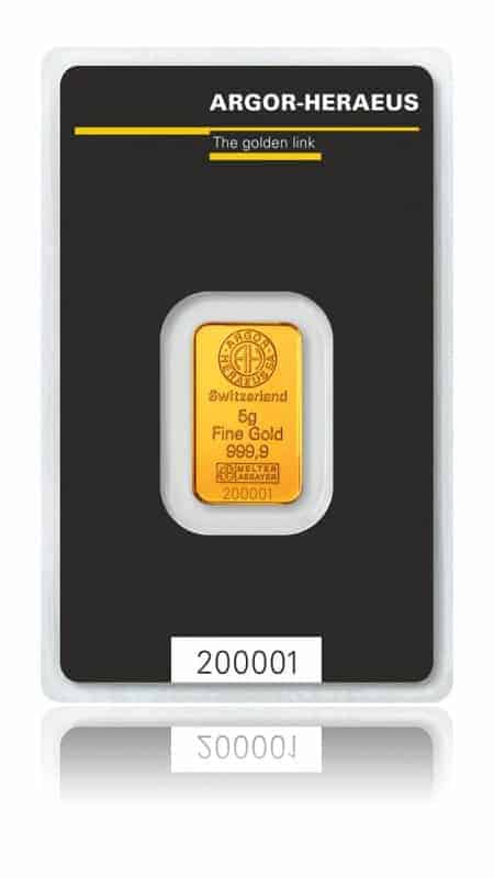 Heraeus Goldbarren 5g bei Goldreserven kaufen