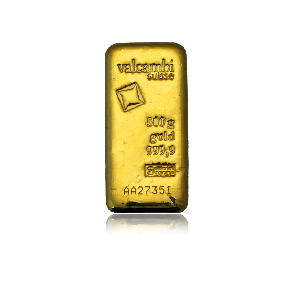 Valcambi Goldbarren 500g gegossen bei Goldreserven kaufen