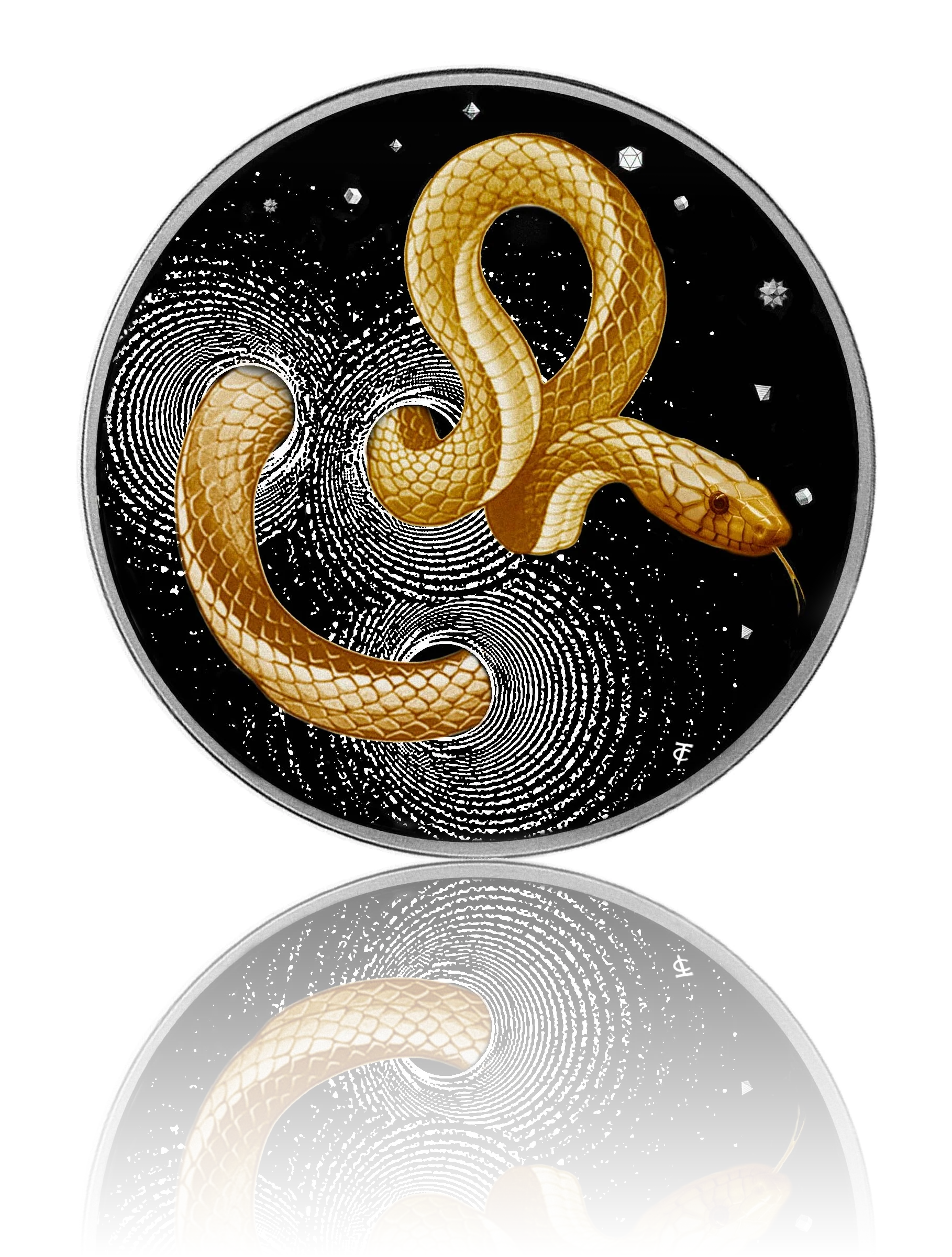 HERPETON 2024 | SNAKE 2 OZ 9999 SILBERMÜNZE Ultra-Hochrelief Dark Gilded Proof