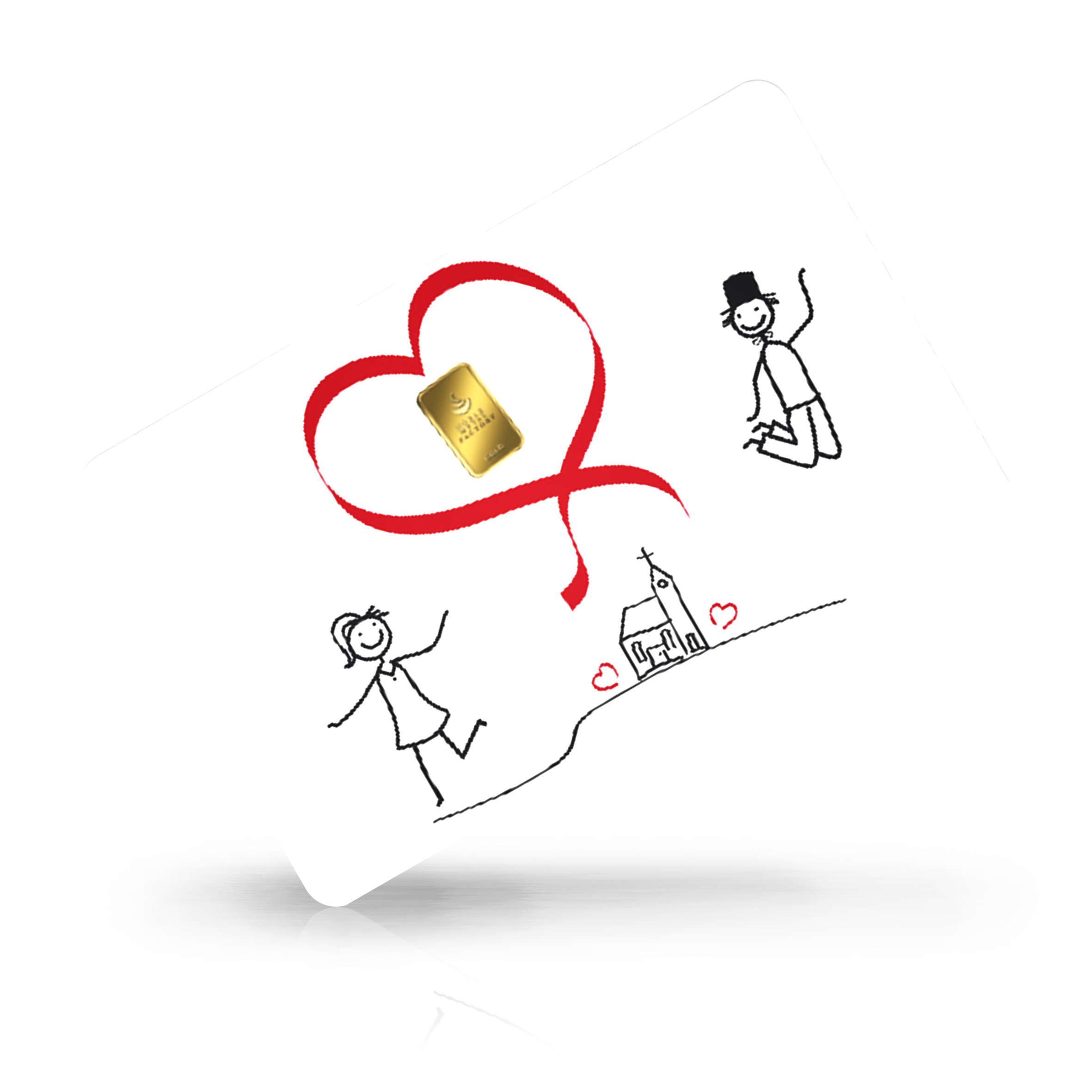 Hochzeit - Glückliches Hochzeitspaar bei Goldreserven kaufen