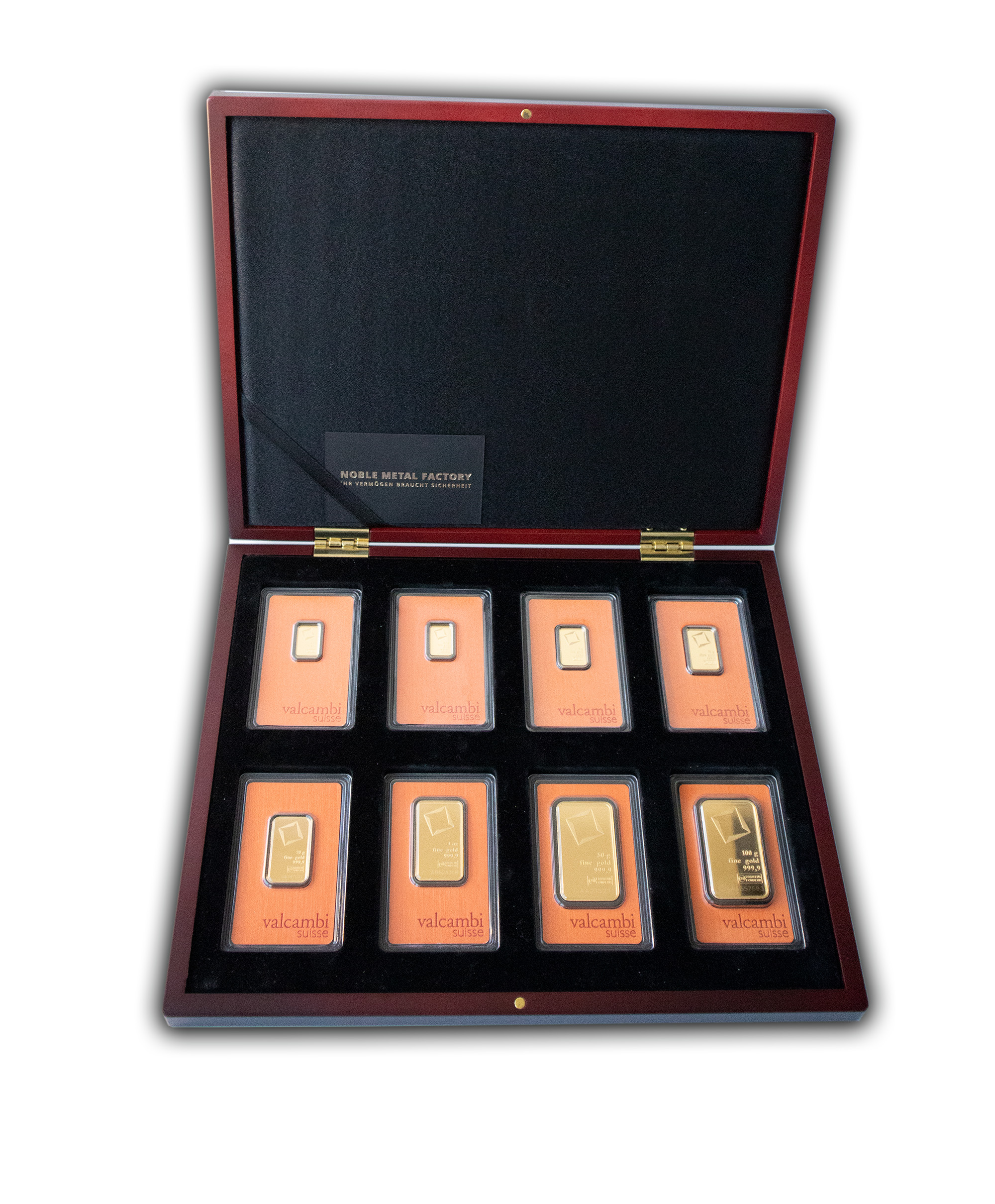 Etui 8er Set Barrenblister mit individueller Gravur bei Goldreserven kaufen