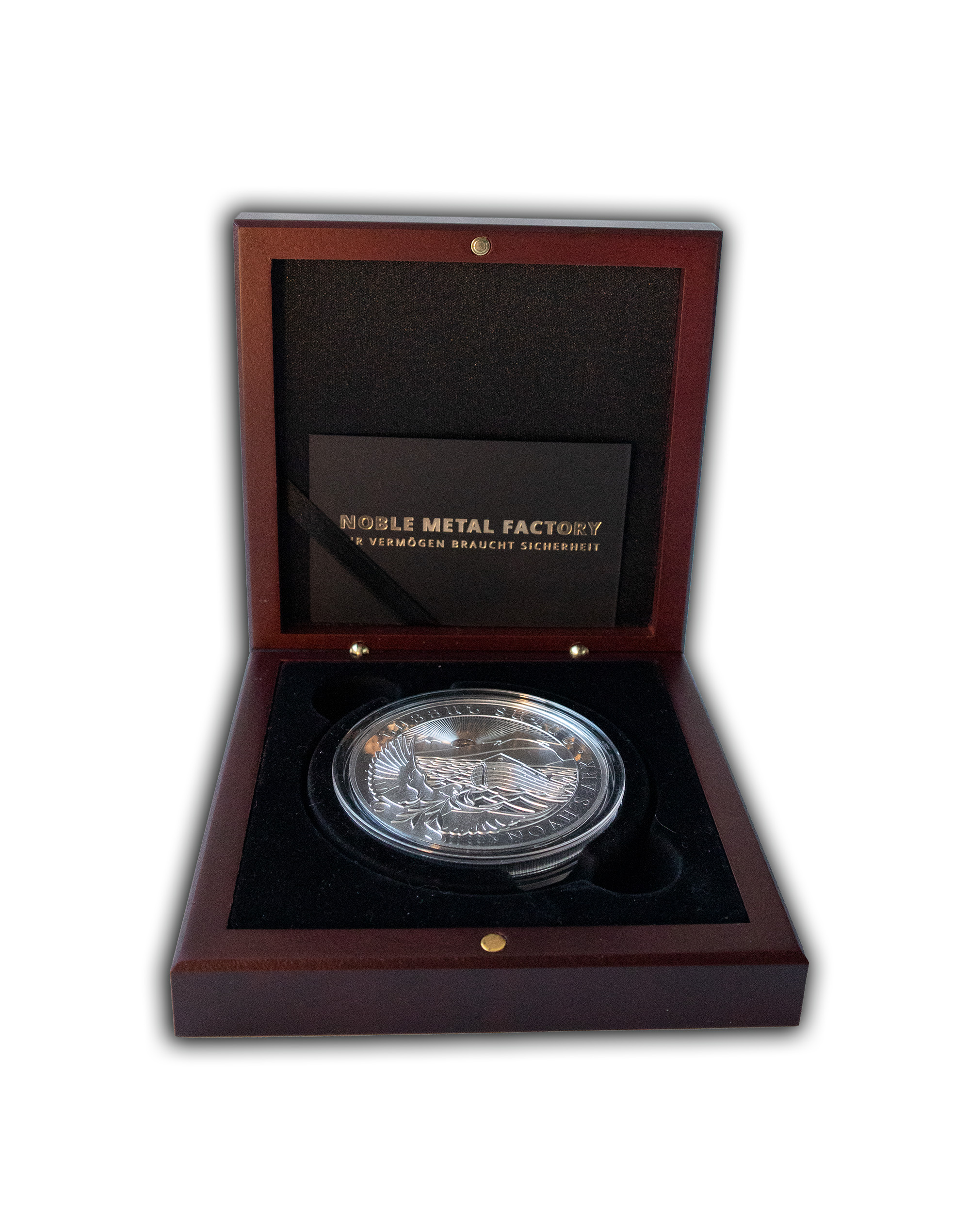 Holzetui für 5oz bzw. 10oz Silbermünzen bei Goldreserven kaufen